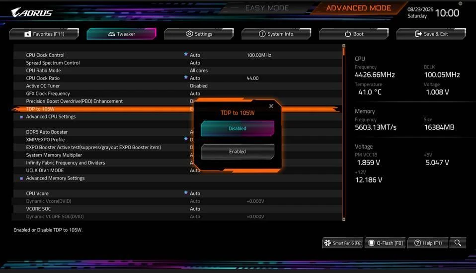 Aorus Bios Zen5 105w