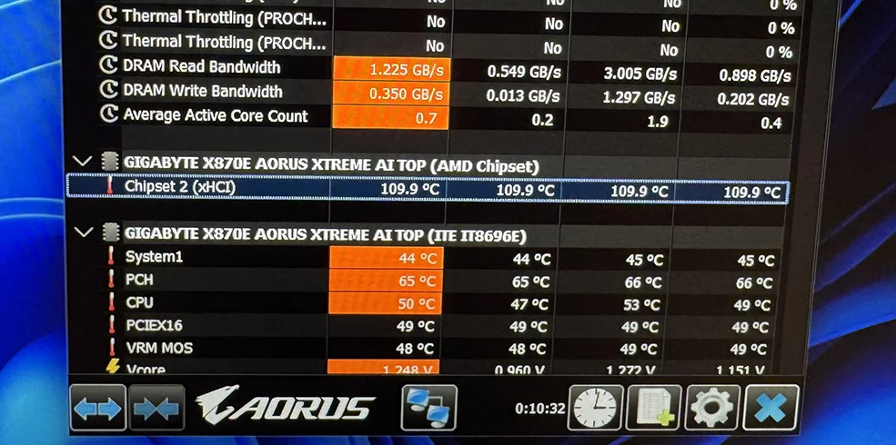 Gigabyte X870e Aorus Xtreme Ai Top Bug Hwinfo