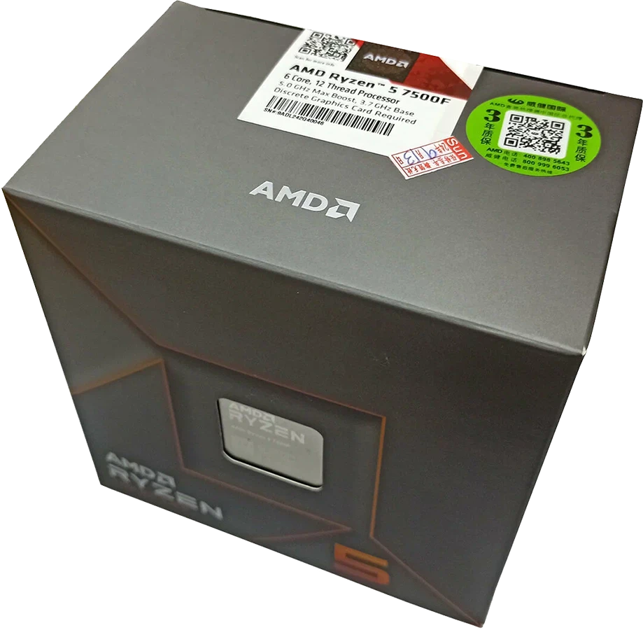 Amd Ryzen 5 7500f Box Etiquette