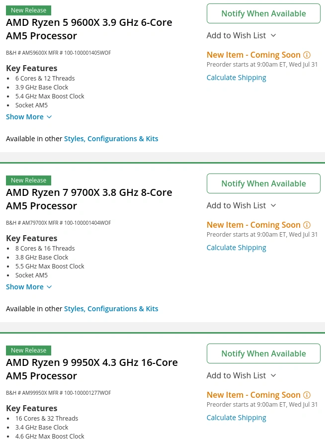 Ryzen 9000 Date Bh