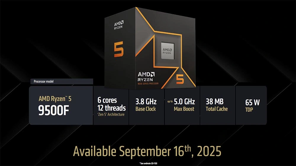 Slide Ryzen5 9500f Lancement