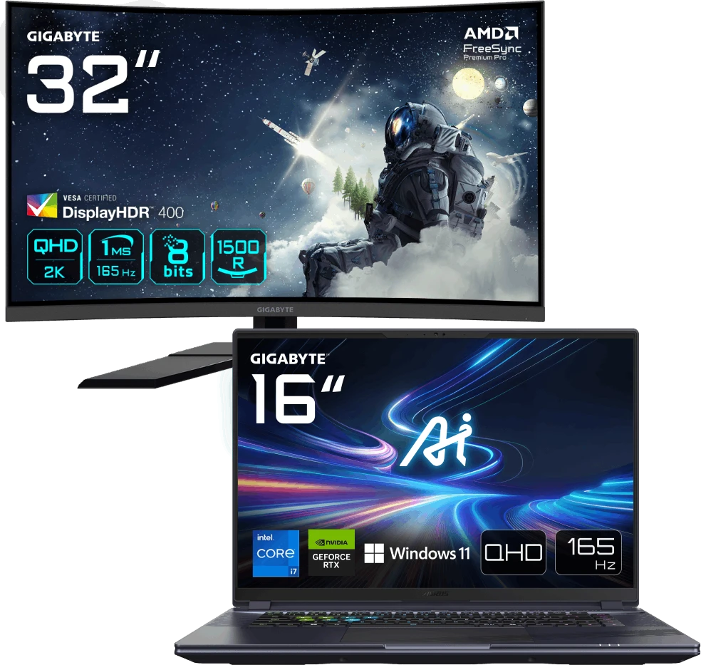 Gigabyte Pack Laptop A16x Ecran G32qc