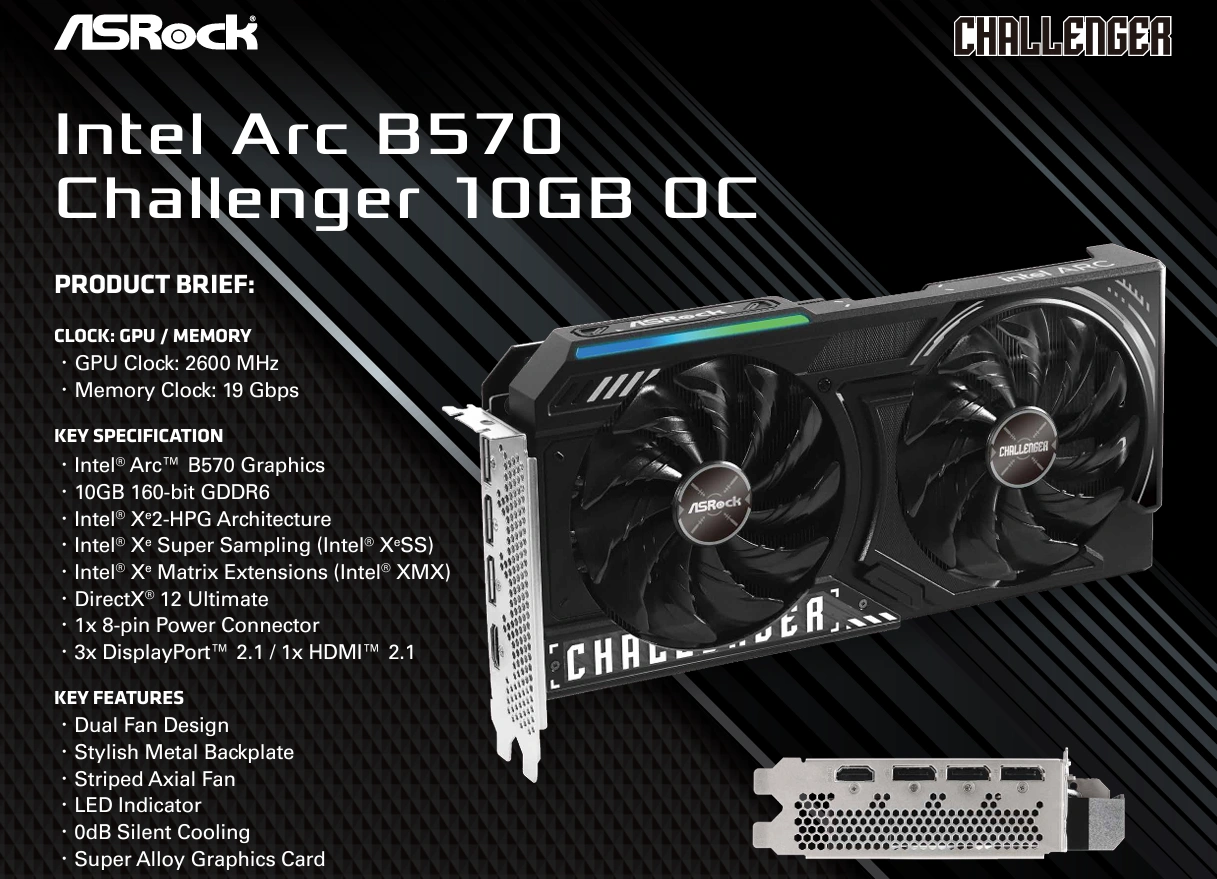 Asrock Arc B570 Challenger Specs1