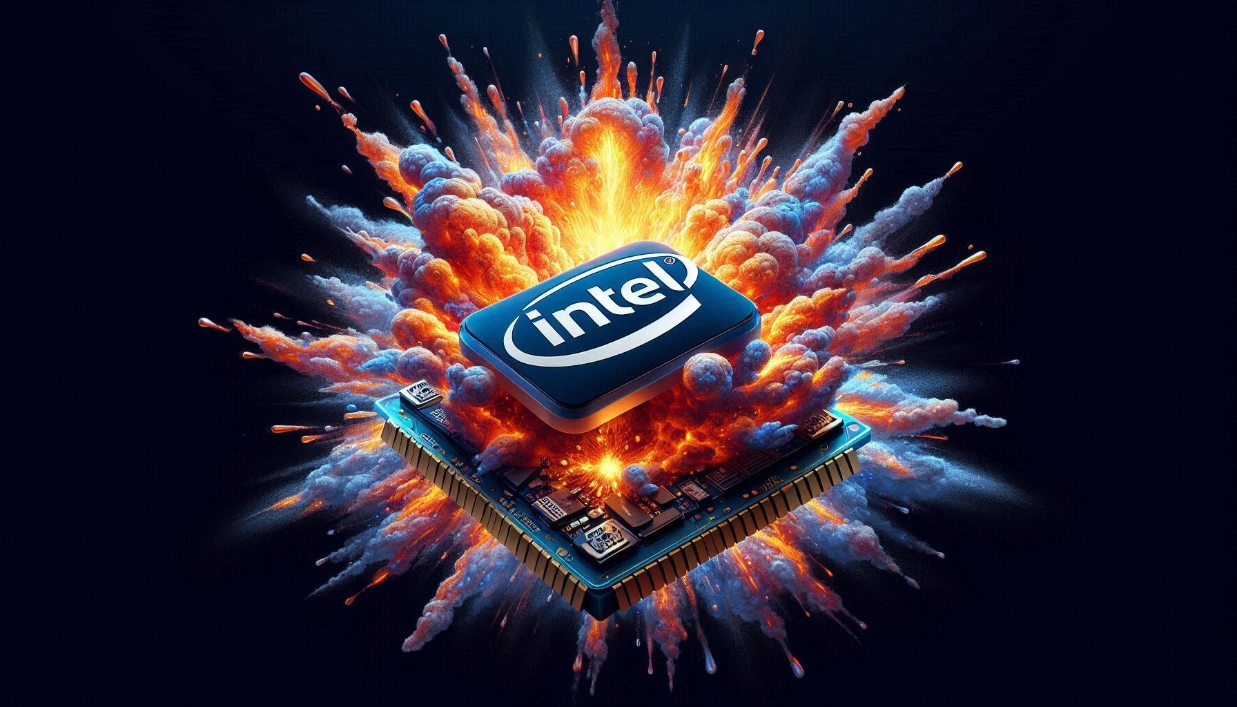 Intel Logo Explosion