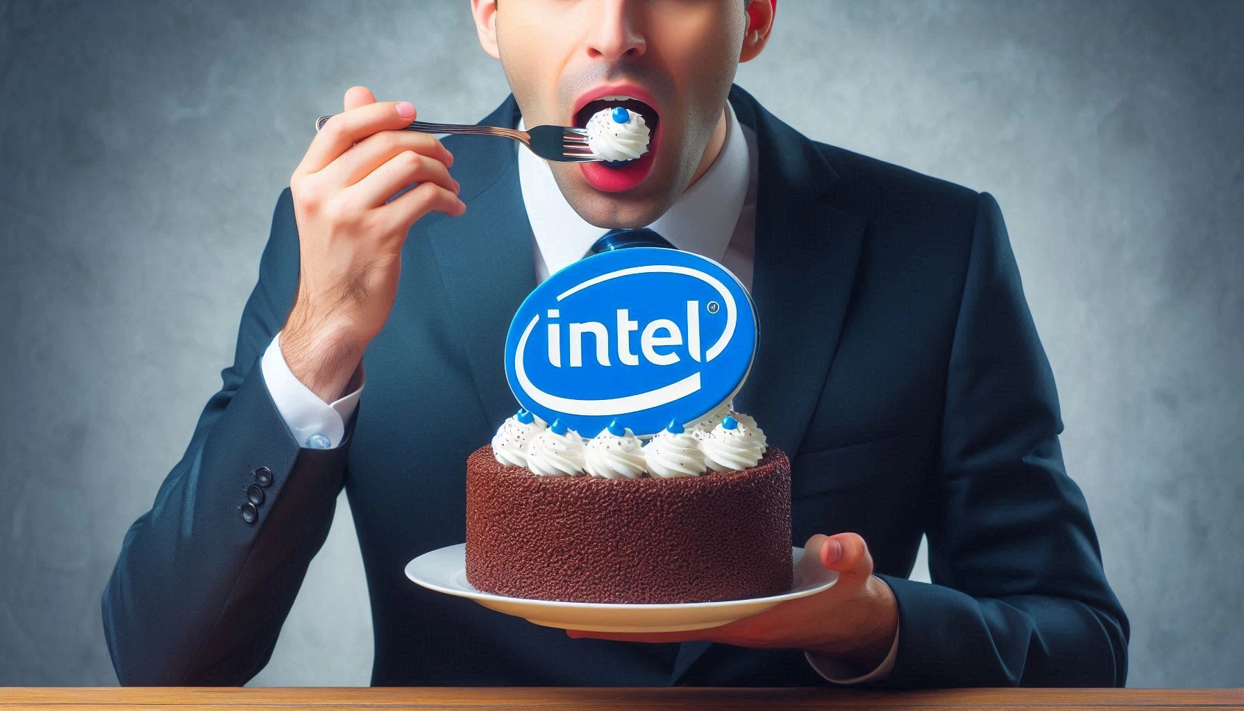 Intel Logo Gateau A Manger