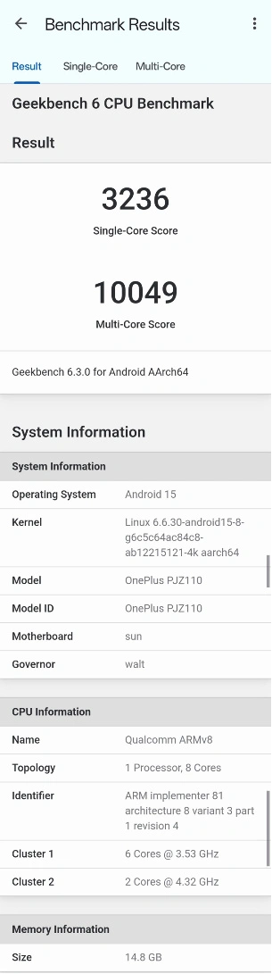 Snapdragon 8 Gen 4 Geekbench6 Sep2024