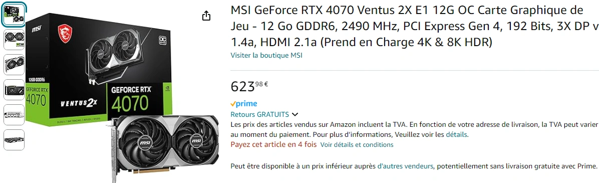 Msi Rtx 4070 Ventus 2x E1 Gddr6 Amazon