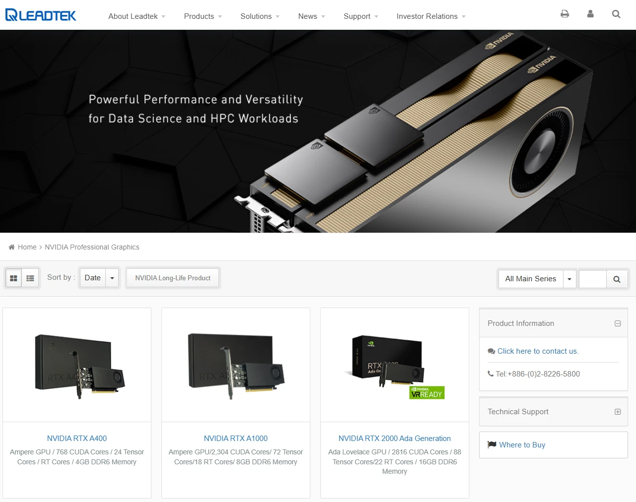 Leadtek Nvidia Graphics Pro Site