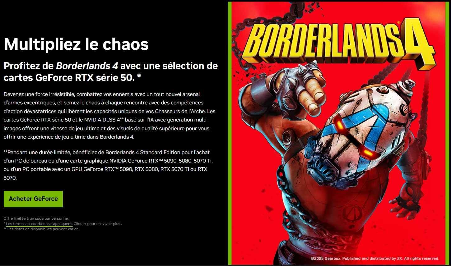 Nvidia Bundle Borderlands 4
