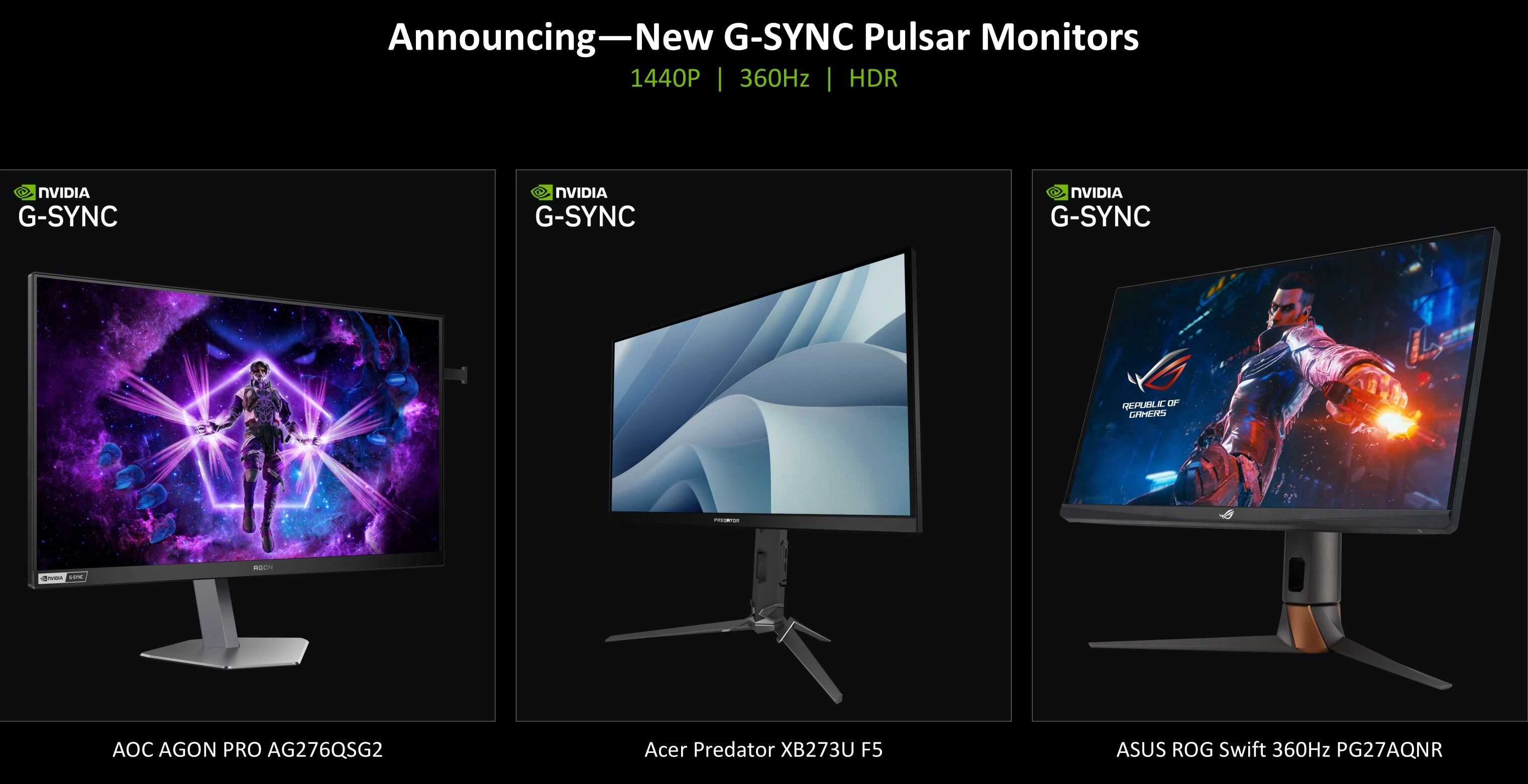 Nvidia Gsync Pulsar Premiers Ecrans Aoc Acer Asus