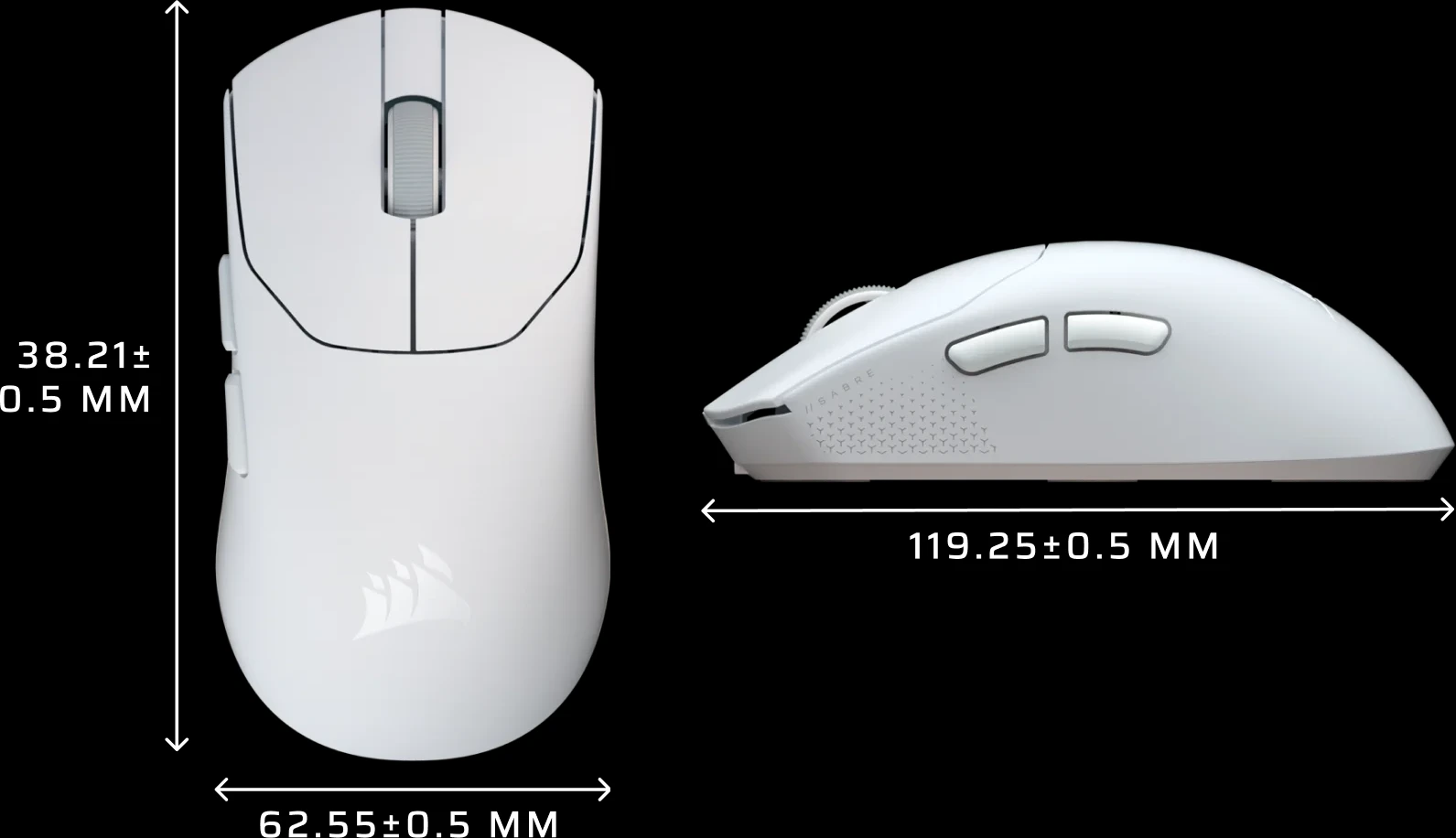 Corsair Sabre V2 Pro Dimensions