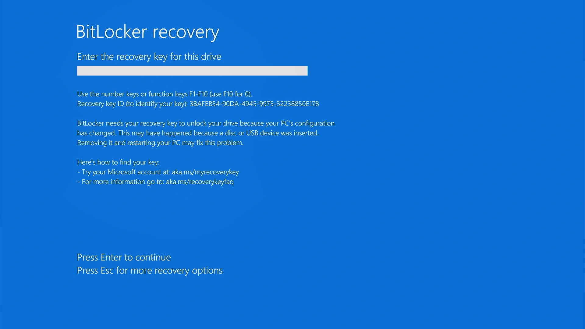 Bitlocker Recovery Key