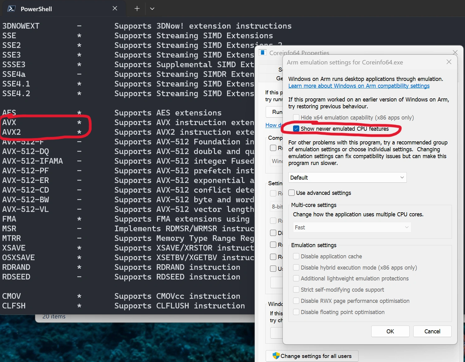 Windows 11 Arm Prism Avx Avx2 102025