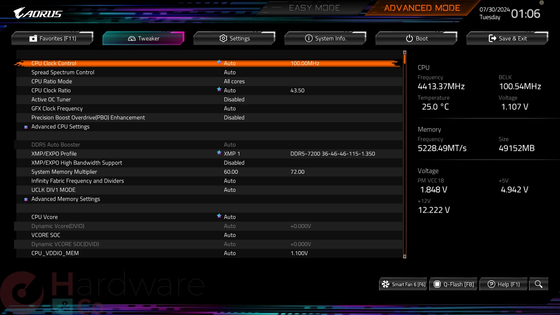 Gigabyte B650e Aorus Pro X Usb4 Bios Advanced Tweaker 2