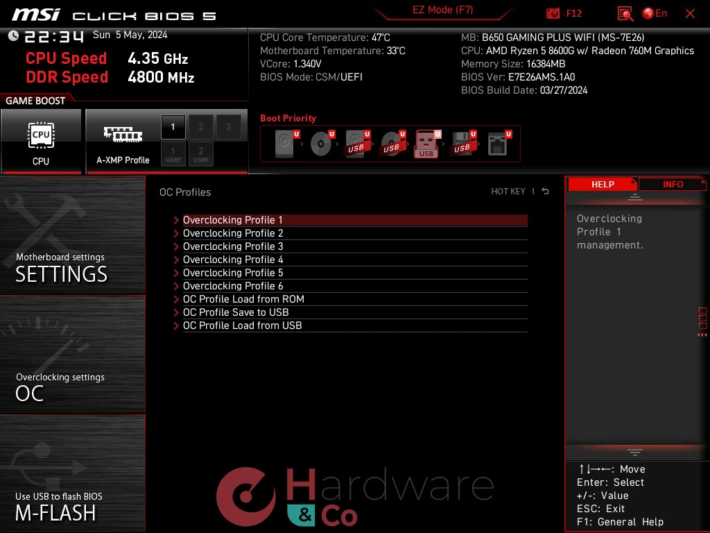 BIOS Advanced OC Profile