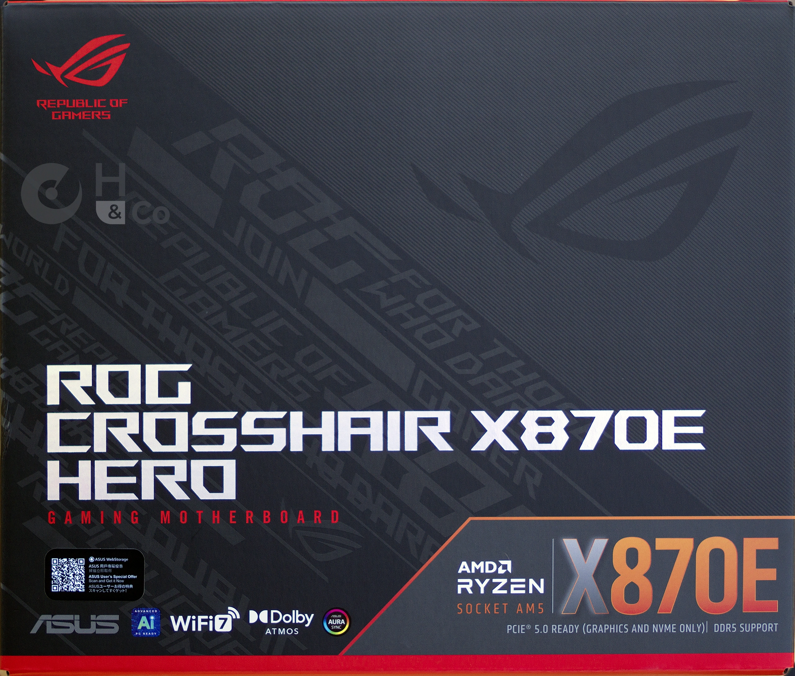 Asus ROG Crosshair X870E Hero : boite