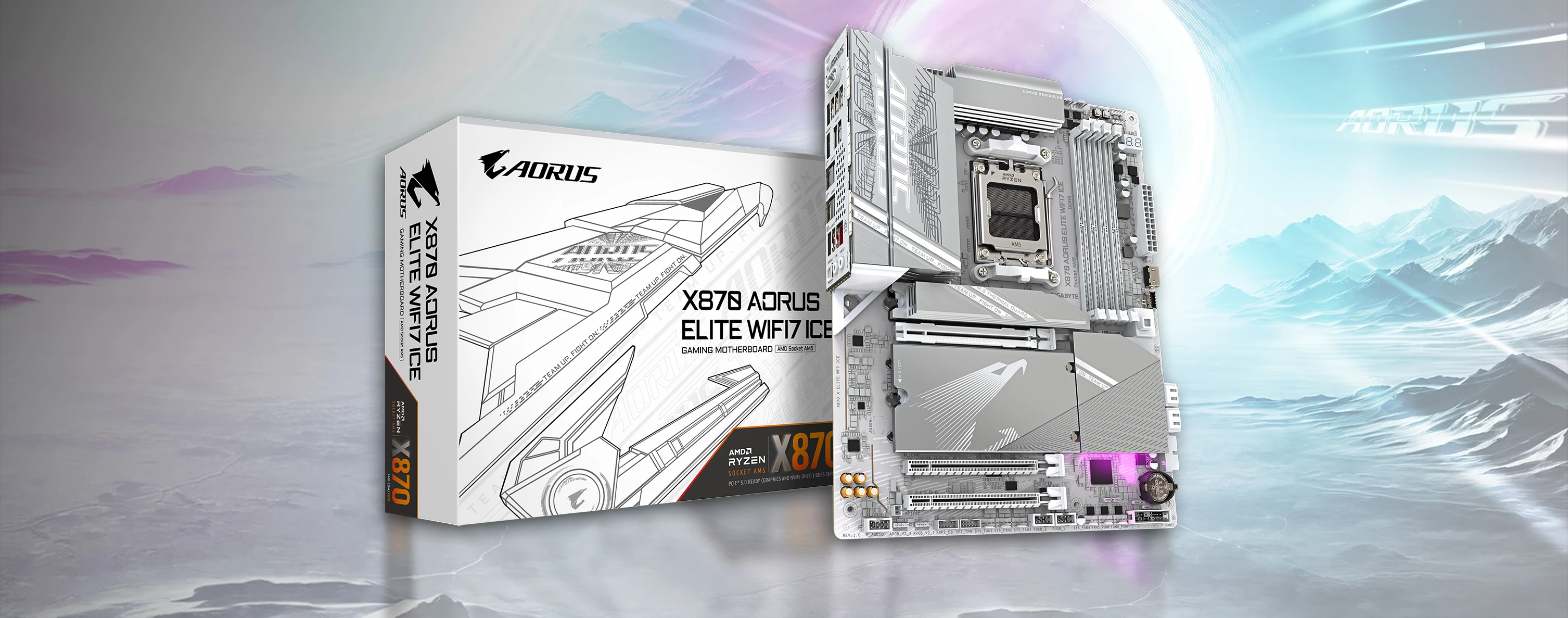 Gigabyte X870 Aorus Elite Wifi7 Ice Banniere