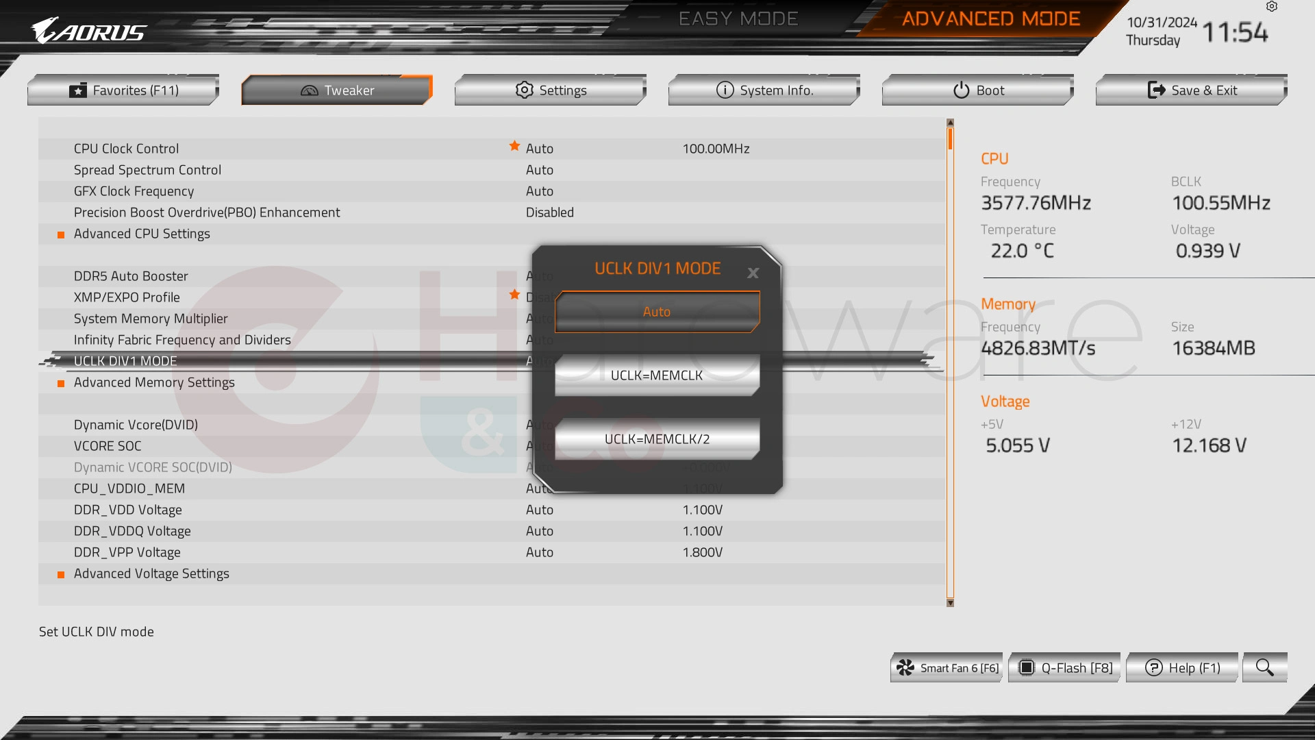 Gigabyte X870i Aorus Pro Ice Bios Advanced Tweaker 2