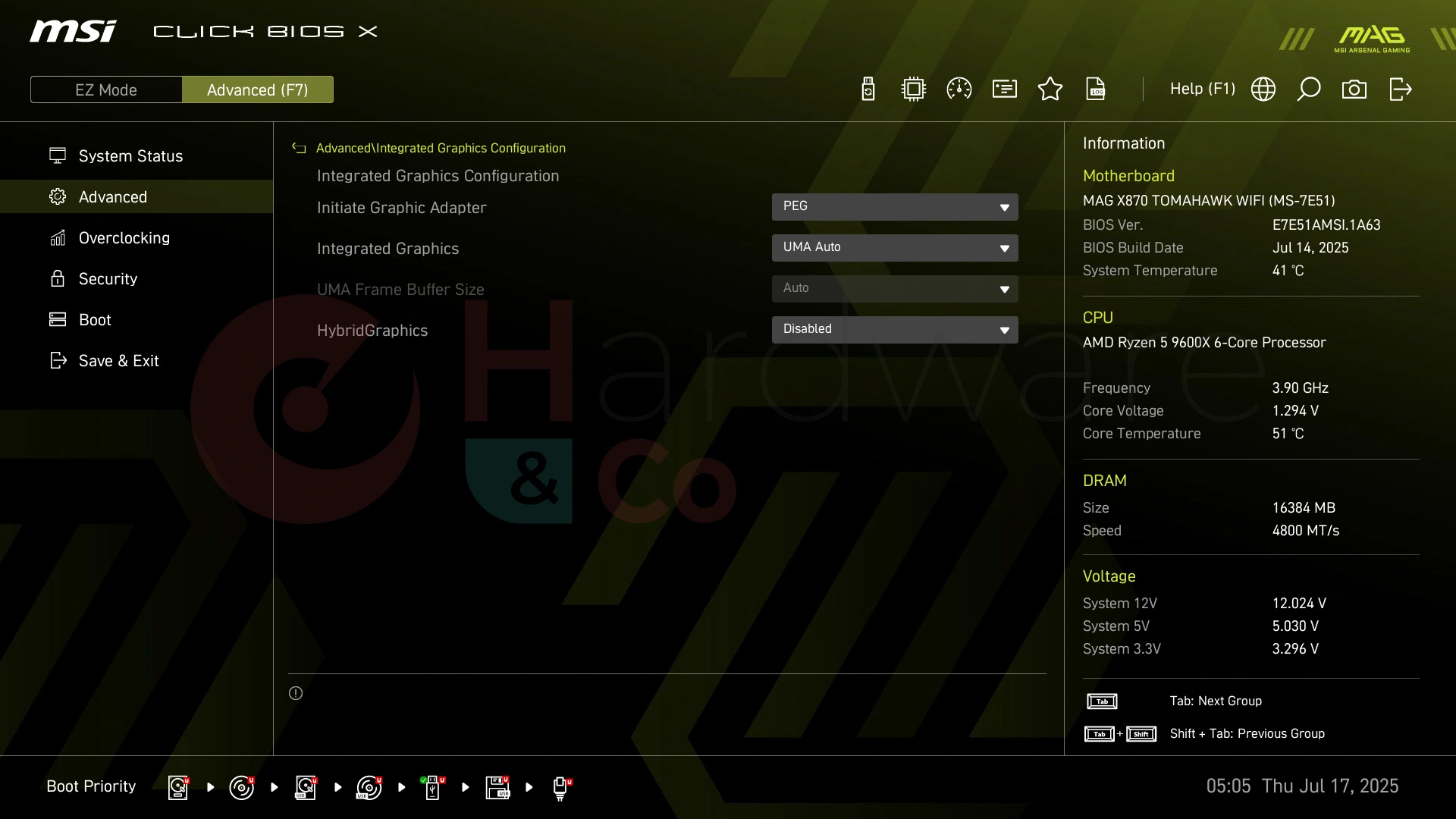 Msi Mag X870 Tomahawk Wifi Bios Advanced Advanced1