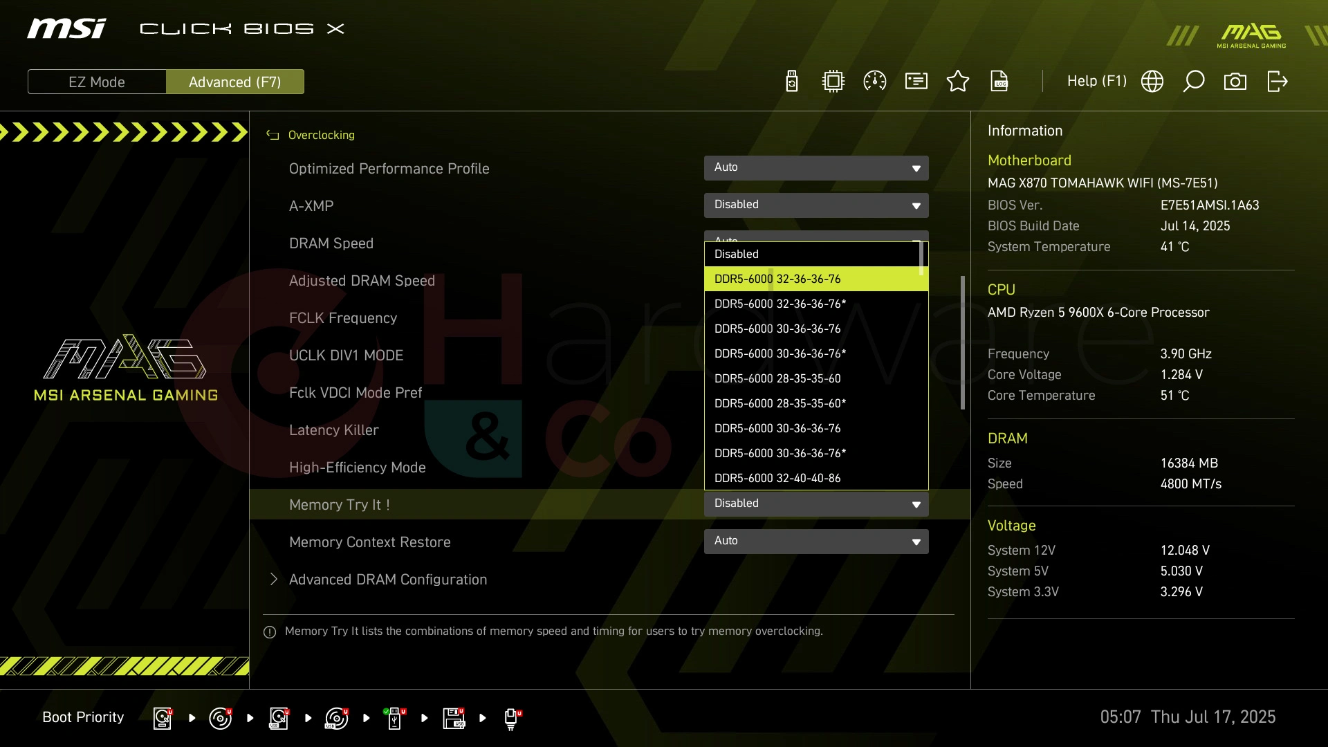 Msi Mag X870 Tomahawk Wifi Bios Advanced Overclocking1