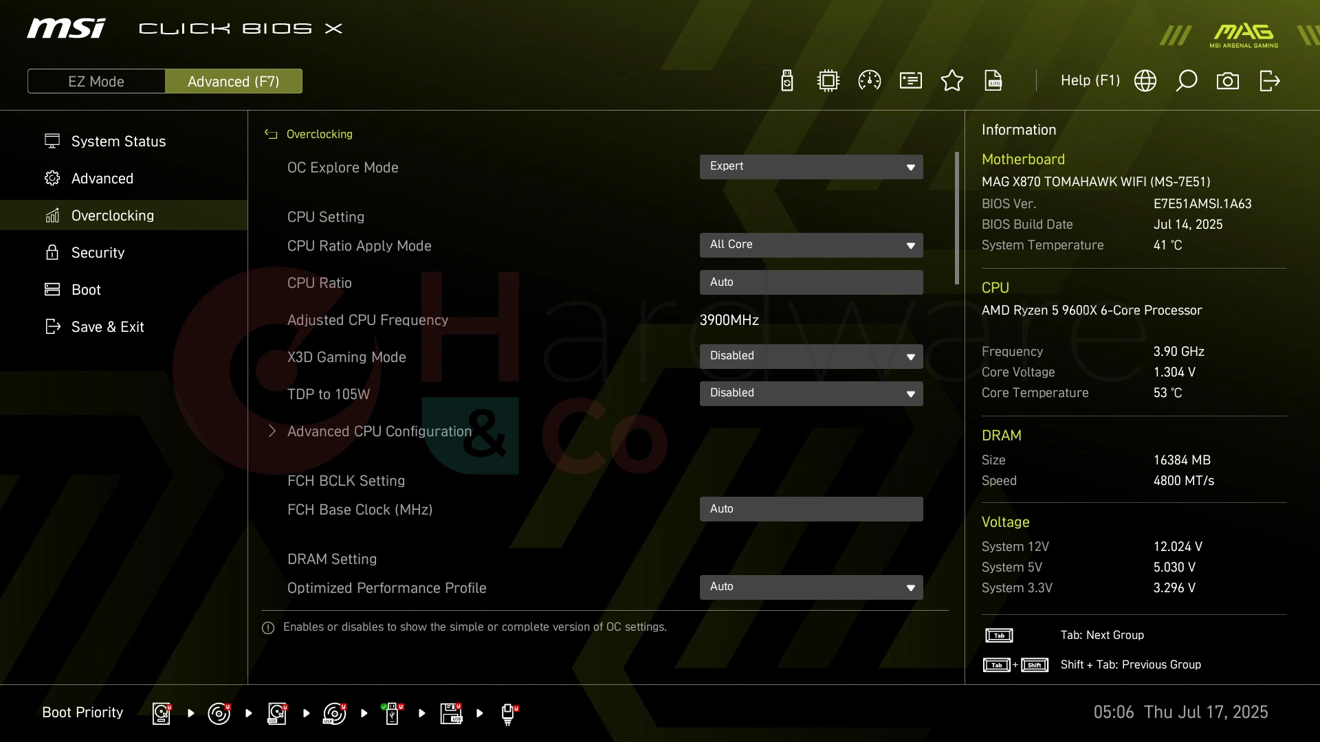 Msi Mag X870 Tomahawk Wifi Bios Advanced Overclocking2