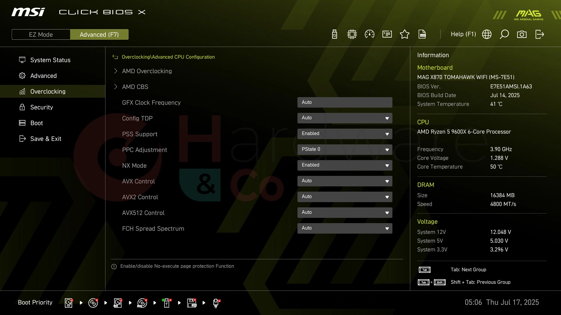 Msi Mag X870 Tomahawk Wifi Bios Advanced Overclocking3