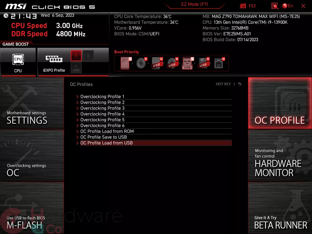 Msi Z790 Tomahawk Max Wifi Bios Advanced Oc Profile