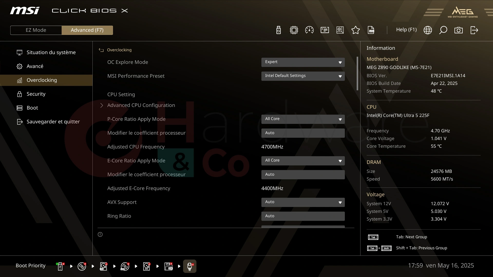 Msi Meg Z890 Godlike Bios Overclocking1