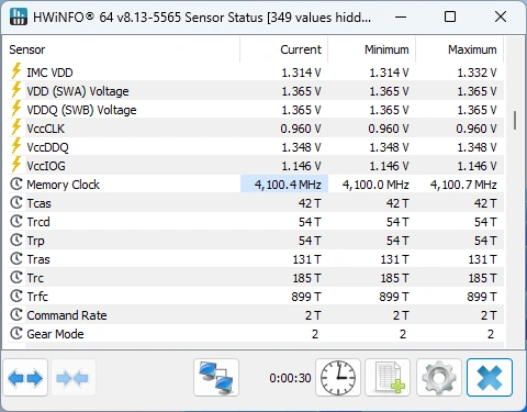 G.Skill DDR5-8200 HWiNFO64 GEAR 2