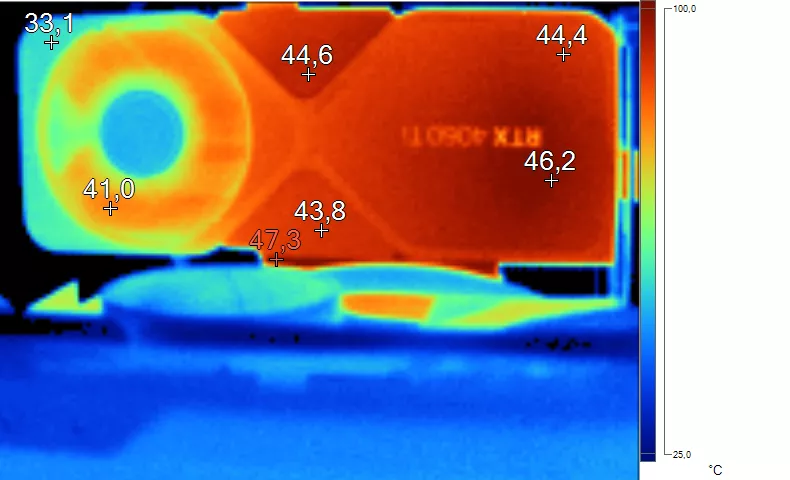 Image thermique de la RTX 4060 Ti FE en charge