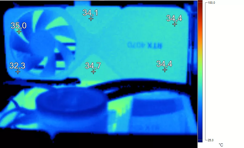 Image thermique de la RTX 4070 FE au repos