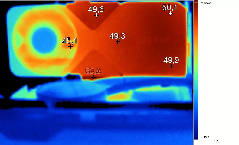 Image thermique de la GeForce RTX 4070 SUPER FE en charge