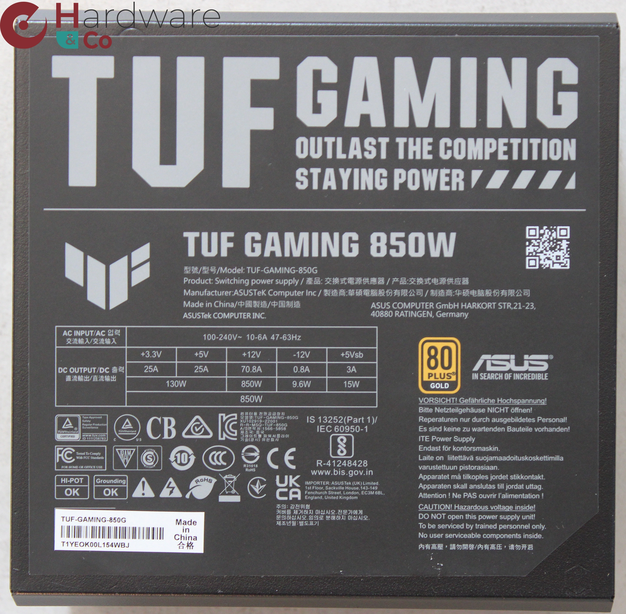 Asus Tuf Gaming 850w Caracteristiques