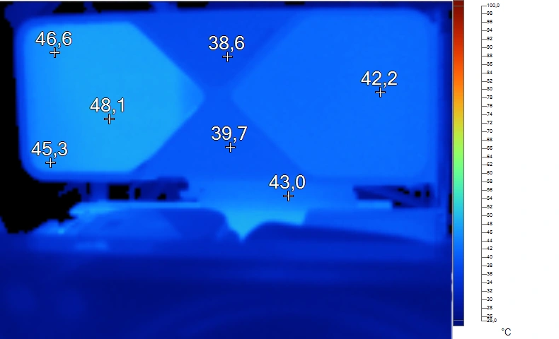 Image thermique de la GeForce RTX 5070 FE au repos