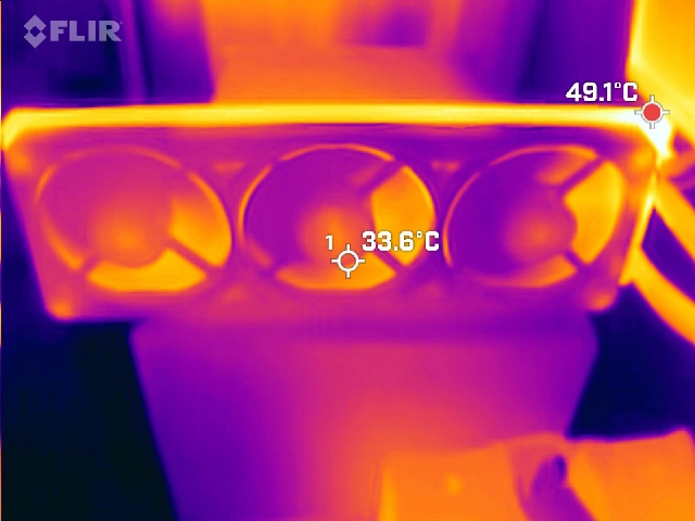 Radiateur côté ventilateurs