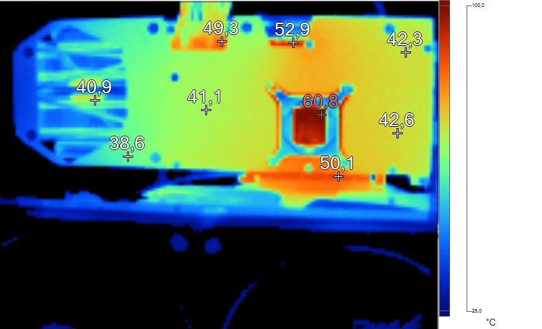 PowerColor RX 9070 Hellhound : image thermique en charge (bios OC)