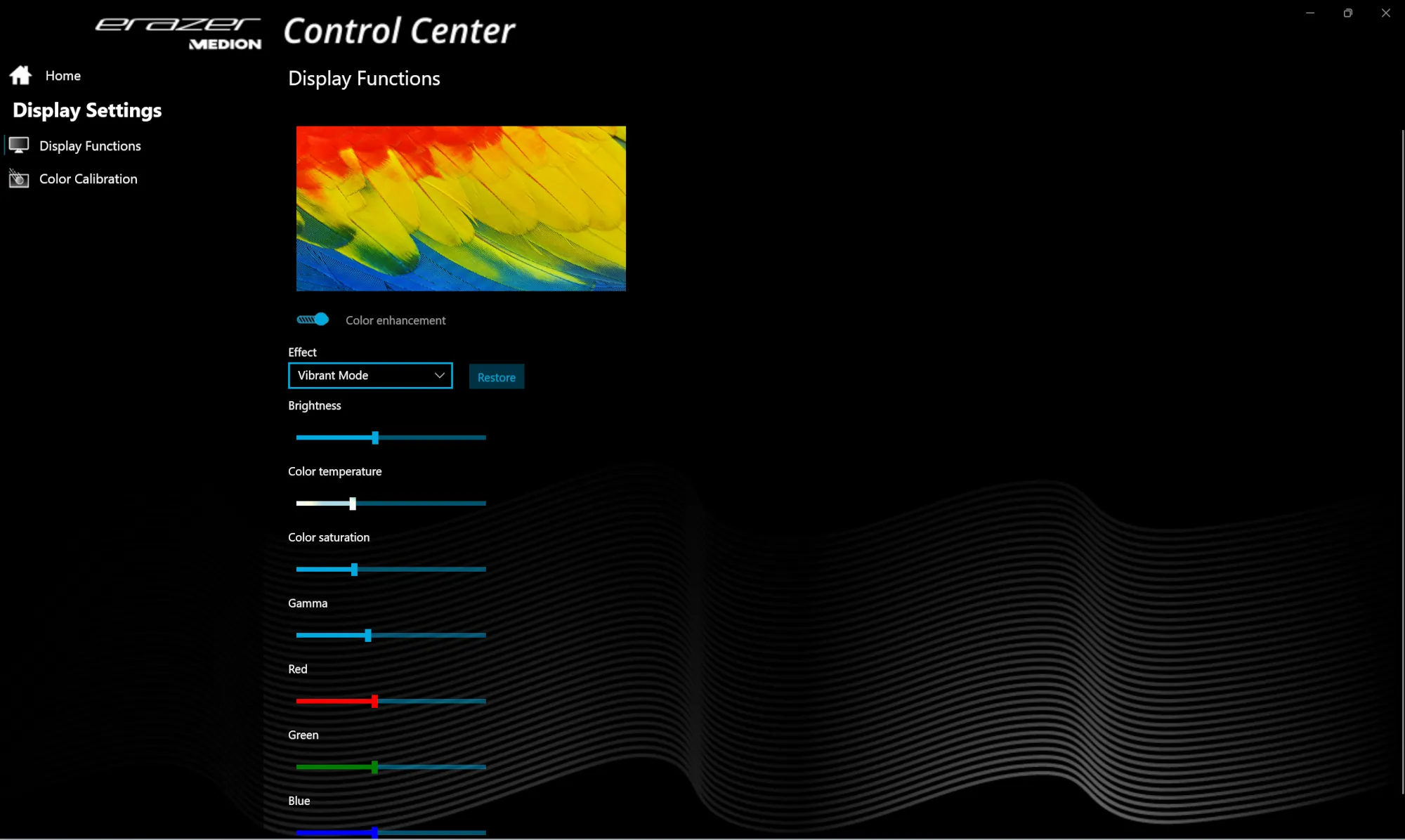 Medion Erazer Control Center Ecran