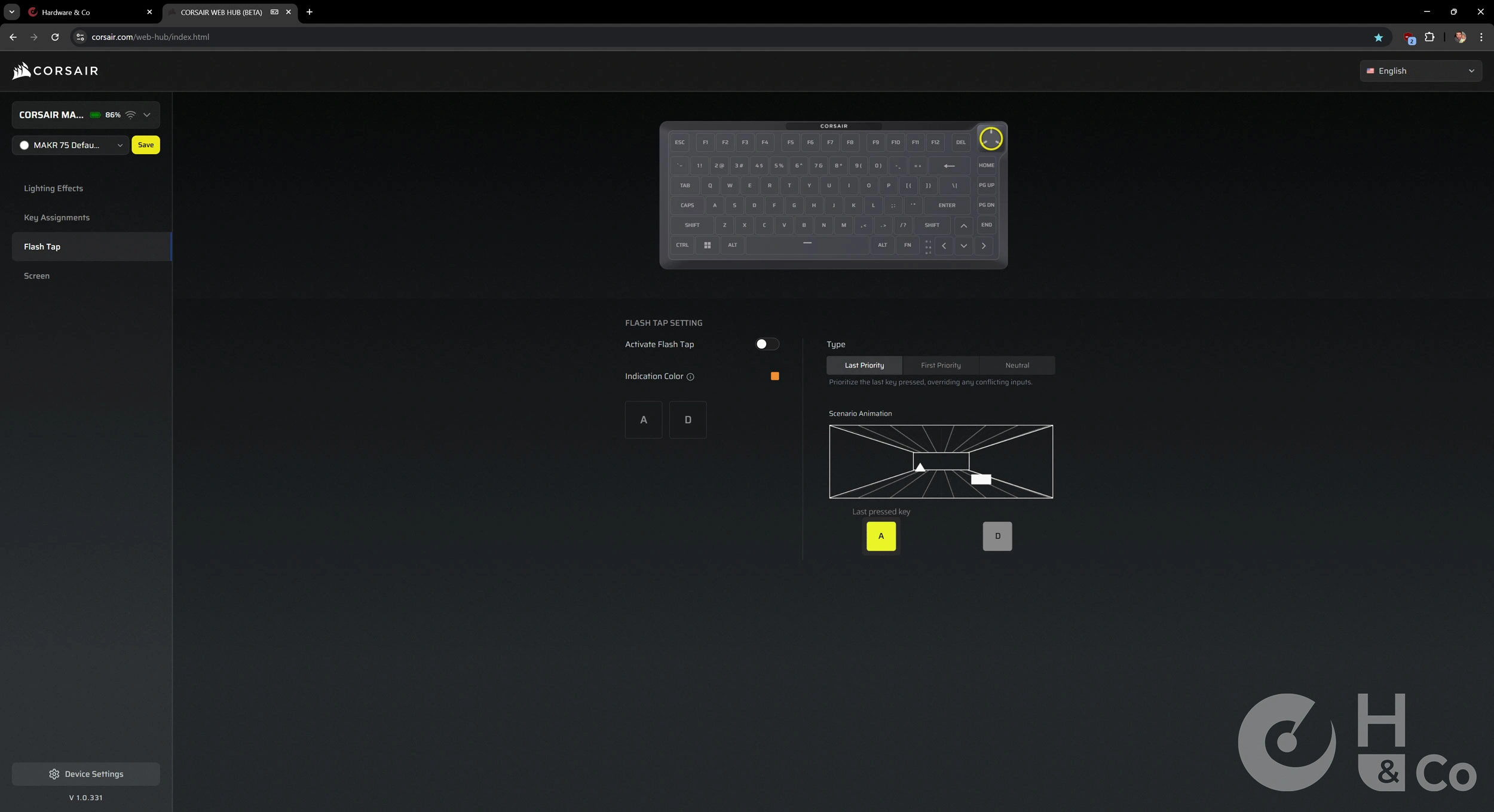 Corsair Web HUB - Flash tap