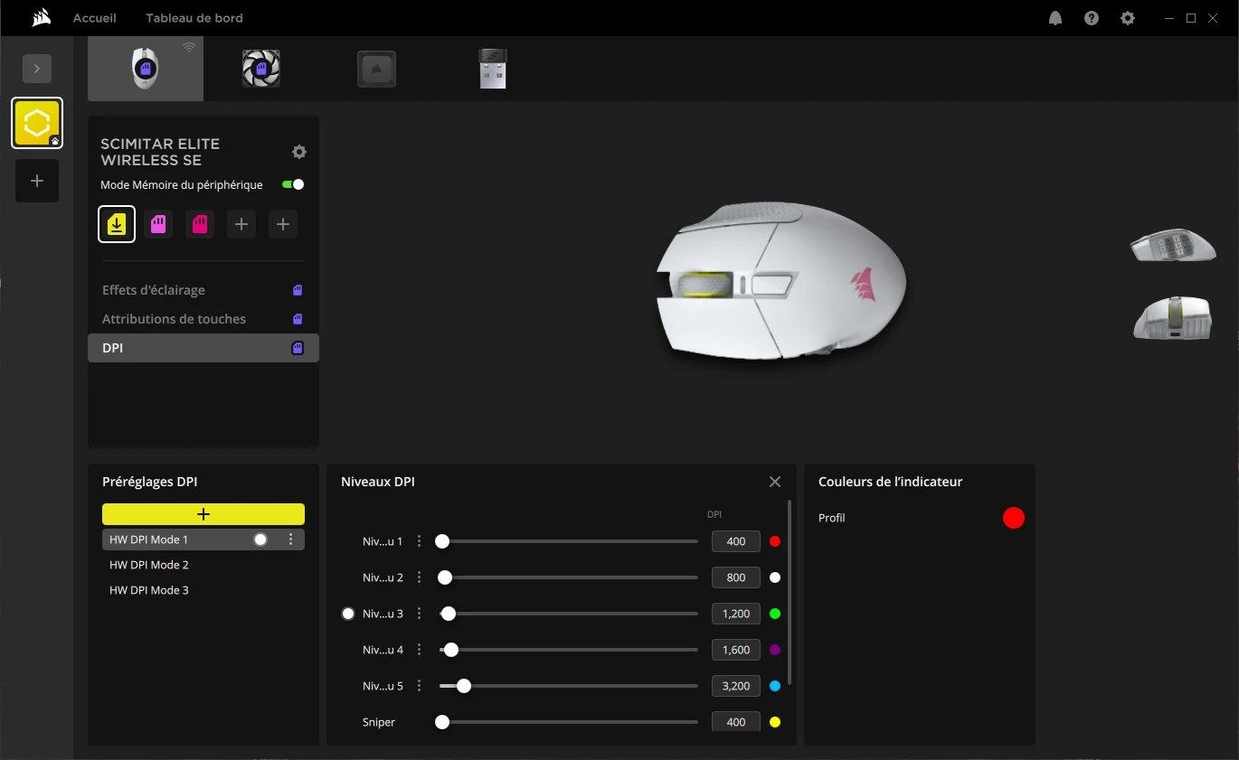 Corsair Scimitar Se Elite Wireless Icue Dpi