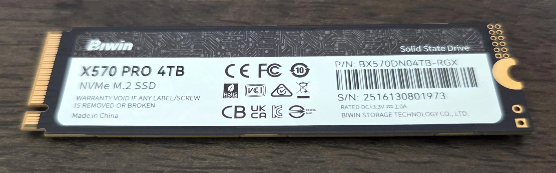 Biwin Black Opal X570 Pro 07 Dessous