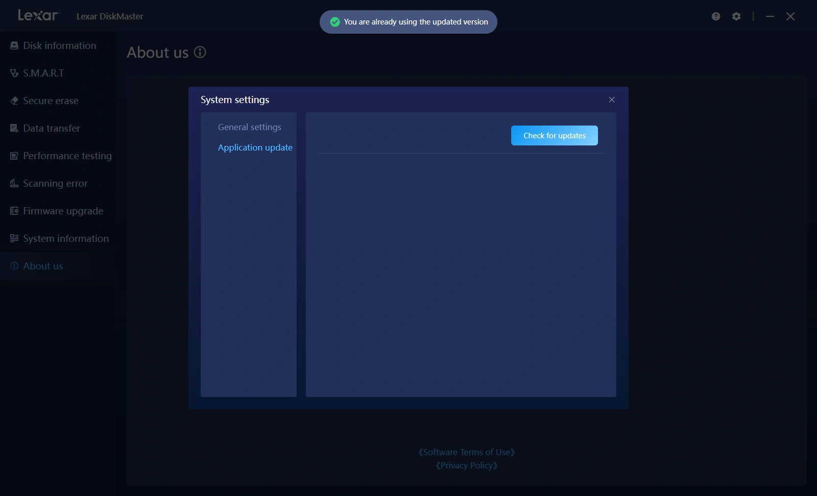 Application update