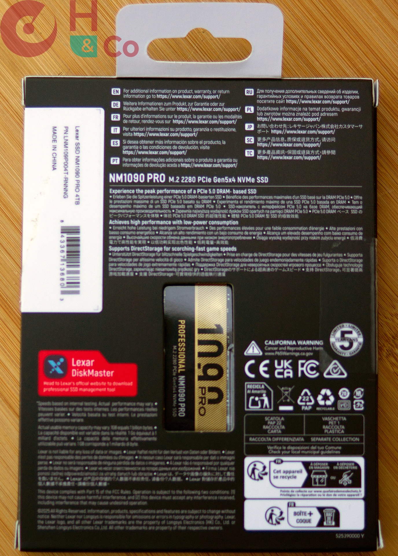 Boite Lexar NM1090 Pro 4 To : face arrière