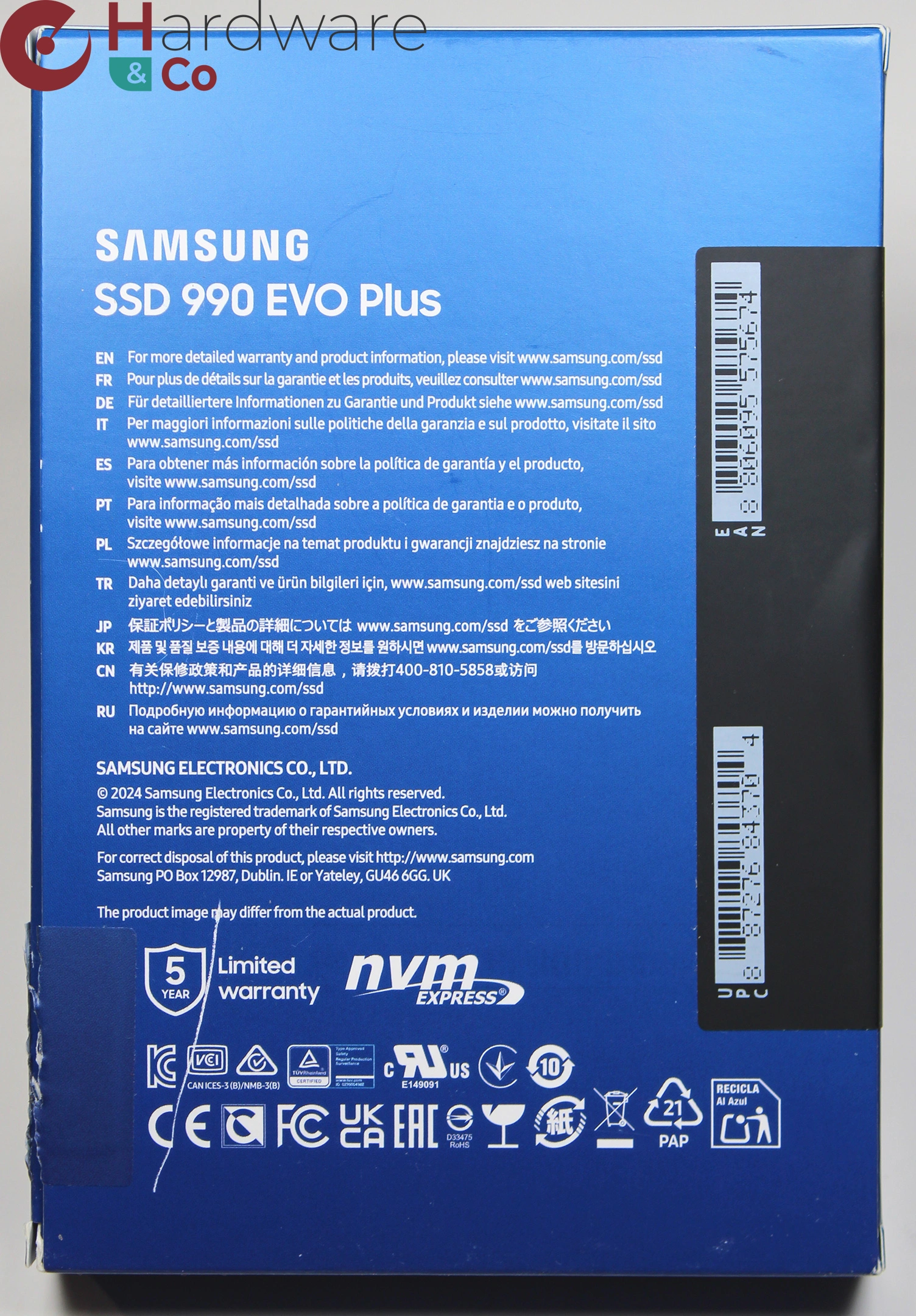 Samsung 990 Evo Plus Box Verso