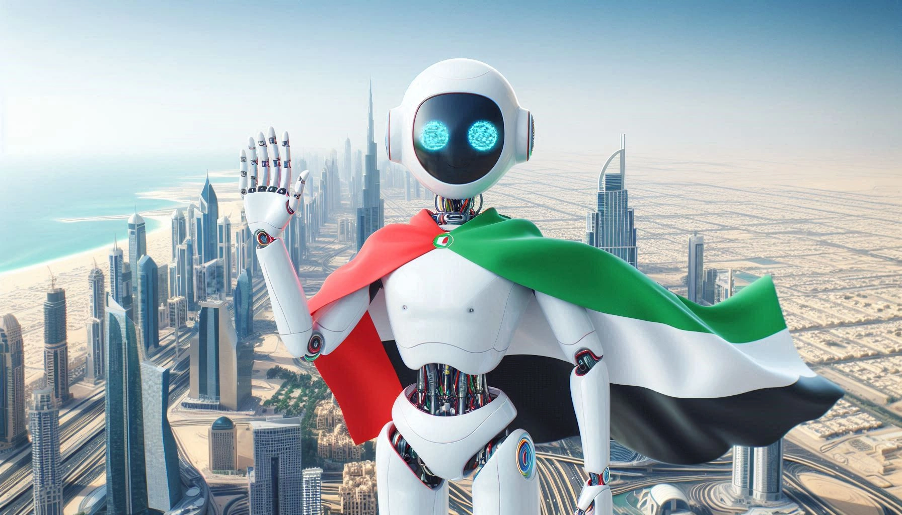 Robot Ia Drapeau Uae Dubai