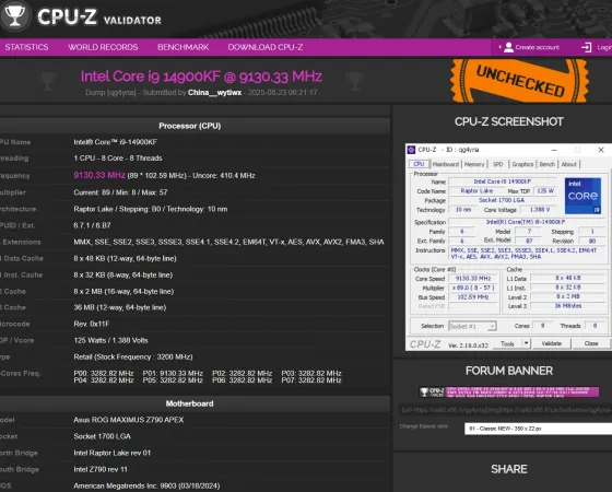 9130mhz Record Cpuz Validation Thumb