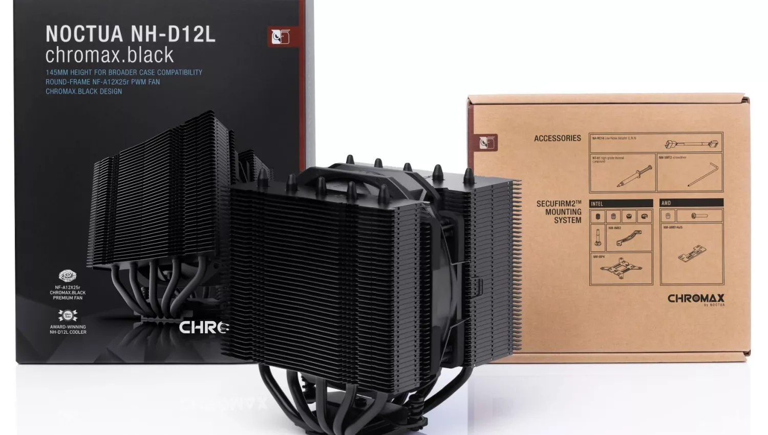 La S Rie Chromax Black De Noctua S Agrandit Avec Le Nh D L Un Ventirad Double Tour Mais